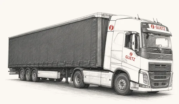 Lkw der Glietz GmbH Spedition als Zeichnung